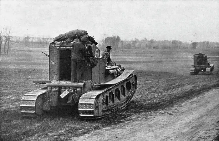 Framed Print : Dans la Bataille; Les tanks repides de l'armee britannique, mis en service au printemps... 1918. Creator: Unknown Framed Print : Dans la Bataille; Les tanks repides de l'armee britannique, mis en service au printemps... 1918. Creator: Unknown