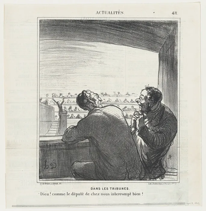 Framed Print : Dans les Tribunes, 1869. Creator: Honore Daumier Framed Print : Dans les Tribunes, 1869. Creator: Honore Daumier