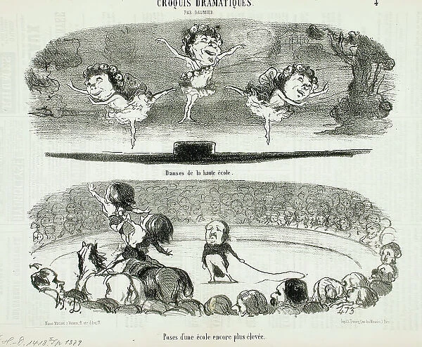Danses de la haute école - Poses d'une école... 1853. Creator: Honore Daumier