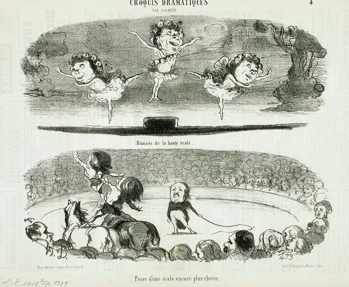 Framed Print : Danses de la haute école - Poses d'une école... 1853. Creator: Honore Daumier Framed Print : Danses de la haute école - Poses d'une école... 1853. Creator: Honore Daumier