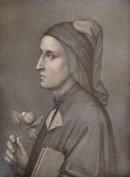Dante Alighieri, Italian poet, 19th century (1894). Artist: Eduardo Chiossone
