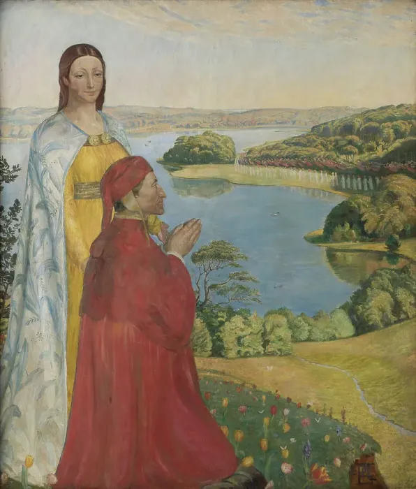 Framed Print : Dante and Beatrice in Paradise, 1895. Creator: Poul S. Christiansen Framed Print : Dante and Beatrice in Paradise, 1895. Creator: Poul S. Christiansen