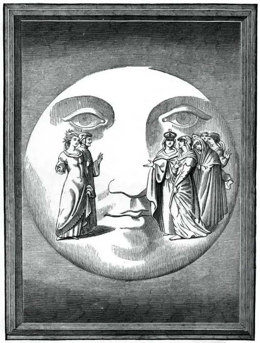 Framed Print : Dante and Beatrice transported to the moon, 16th century (1870)
