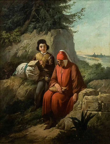 Dante in exile, 1854. Creator: Gatti, Annibale (1828-1909)