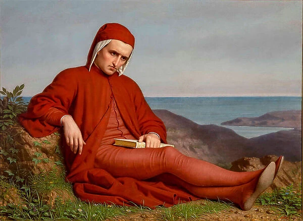 Dante in exile, c. 1861. Creator: Petarlini (Peterlin), Domenico (1822-1897 / 98)