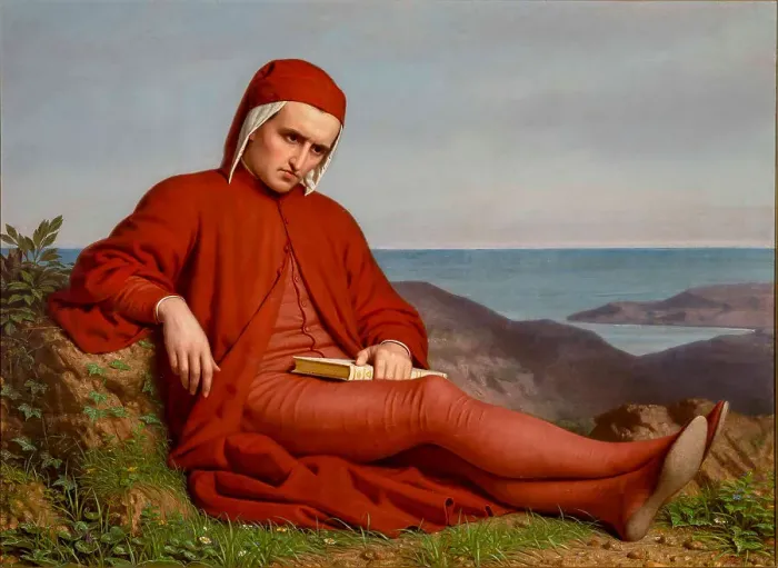 Framed Print : Dante in exile, c. 1861. Creator: Petarlini (Peterlin), Domenico (1822-1897 / 98) Framed Print : Dante in exile, c. 1861. Creator: Petarlini (Peterlin), Domenico (1822-1897 / 98)