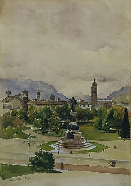 Dante Square in Trento, 1903. Creator: Karl Friedrich Gsur