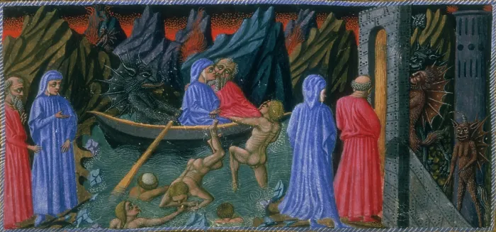 Framed Print : Dante and Vergillius, c1300-c1321. Creator: Unknown Framed Print : Dante and Vergillius, c1300-c1321. Creator: Unknown
