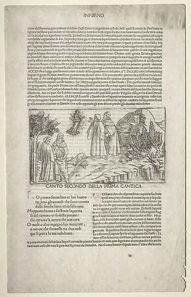 Dante and Virgil with the Vision of Beatrice, c. 1481-1485. Creator: Baccio Baldini (Italian, c