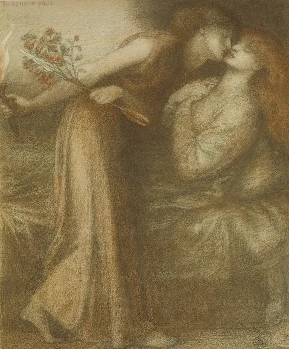Framed Print : Dantes Dream on the Day of the Death of Beatrice (Io sono in pace), 1875. Artist: Rossetti, Dante Gabriel (1828-1882) Framed Print : Dantes Dream on the Day of the Death of Beatrice (Io sono in pace), 1875. Artist: Rossetti, Dante Gabriel (1828-1882)