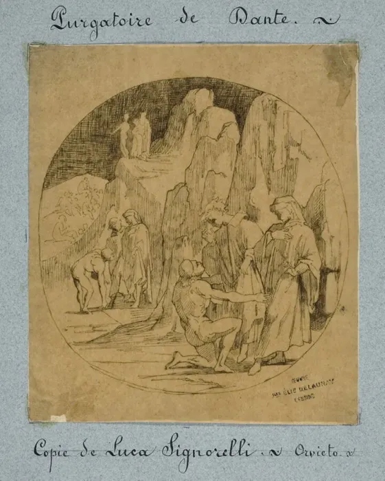 Framed Print : Dantes Purgatory, c. 1857. Creator: Jules Elie Delaunay Framed Print : Dantes Purgatory, c. 1857. Creator: Jules Elie Delaunay