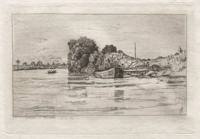 Framed Print : Danube at Walhalla, 1879. Creator: Otto H. Bacher (American, 1856-1909)