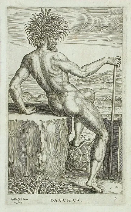 Framed Print : Danubius, 1586. Creator: Philip Galle Framed Print : Danubius, 1586. Creator: Philip Galle