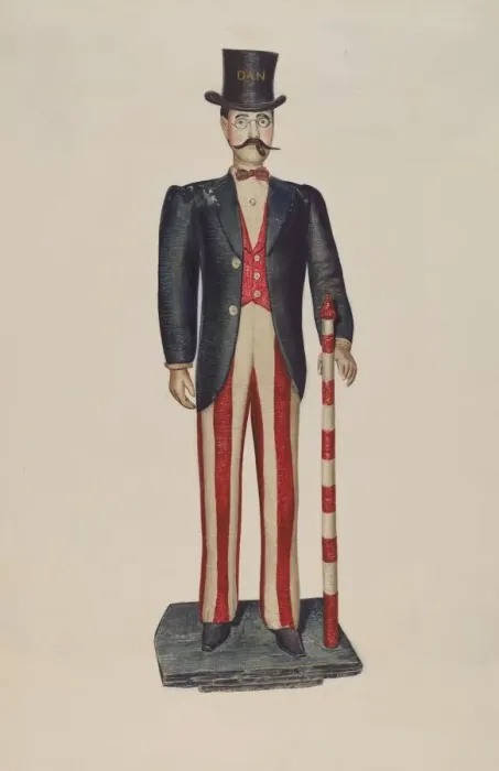 Framed Print : Dapper Dan Store Figure, 1937. Creator: Helen E. Gilman Framed Print : Dapper Dan Store Figure, 1937. Creator: Helen E. Gilman