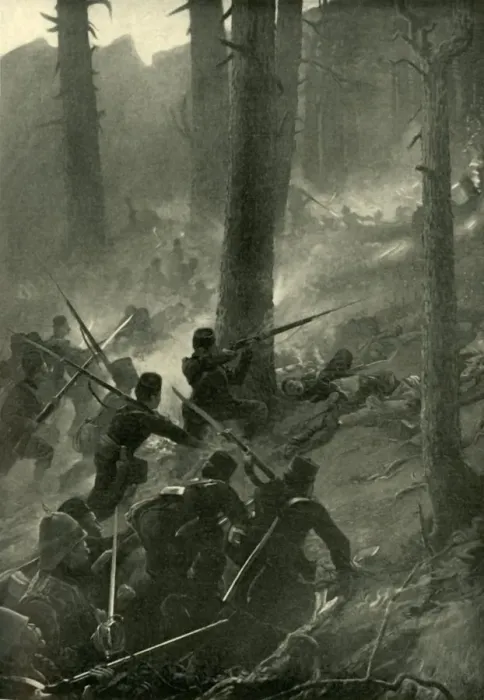Framed Print : The Daring Attack on the Spingawi Khotal, December 2, 1878, (1901). Creator: Unknown Framed Print : The Daring Attack on the Spingawi Khotal, December 2, 1878, (1901). Creator: Unknown