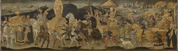 Framed Print : Darius Marching to the Battle of Issus, c.1450-c.1455. Creator: Workshop of Apollonio di Giovanni Framed Print : Darius Marching to the Battle of Issus, c.1450-c.1455. Creator: Workshop of Apollonio di Giovanni