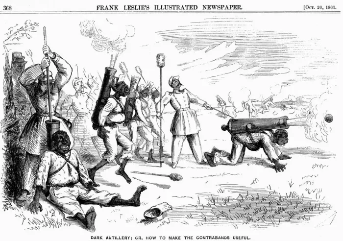 Framed Print : Dark Artillery; or, How to Make the Contrabands Useful, American Civil War, 1861 Framed Print : Dark Artillery; or, How to Make the Contrabands Useful, American Civil War, 1861