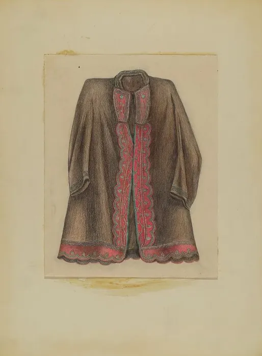 Framed Print : Dark Brown Cotton Coat, c. 1935. Creator: Michael Trekur