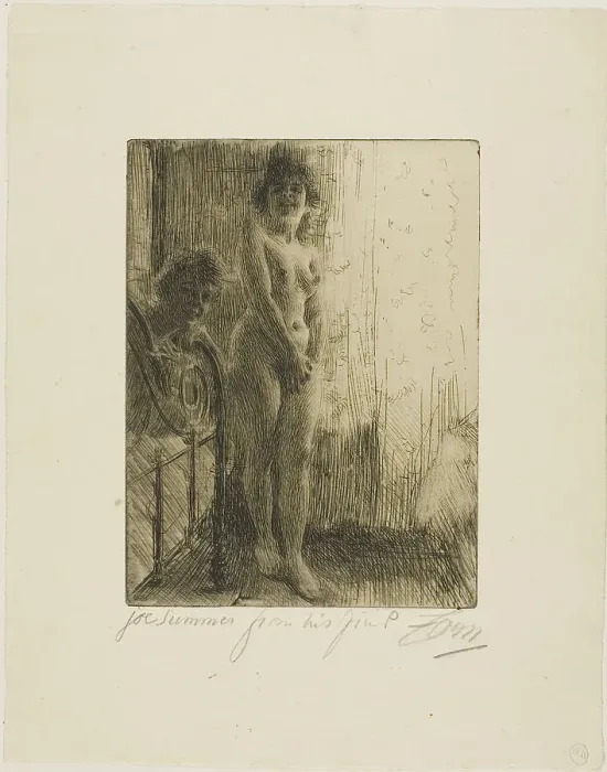 Framed Print : A Dark Corner, 1903. Creator: Anders Leonard Zorn Framed Print : A Dark Corner, 1903. Creator: Anders Leonard Zorn