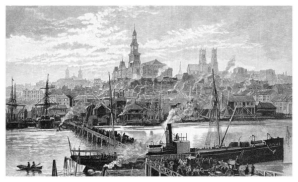 Darling harbour, from Pyrmont, Sydney, New South Wales, Australia, 1886. Artist: Frederic B Schell