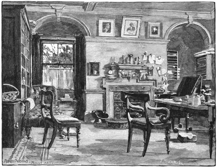 Framed Print : Darwins study at Down House, his home near Beckenham, Kent, 1883 Framed Print : Darwins study at Down House, his home near Beckenham, Kent, 1883