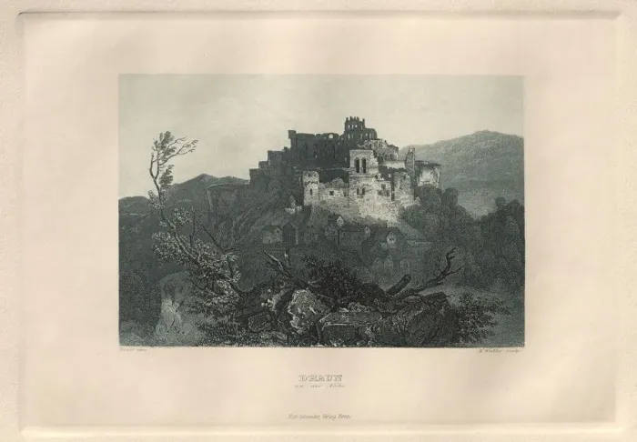 Framed Print : Das Malerische und Romantische Rheinland: Dhaun an der Nahe, 1928. Creator: Henry Winkles (British Framed Print : Das Malerische und Romantische Rheinland: Dhaun an der Nahe, 1928. Creator: Henry Winkles (British