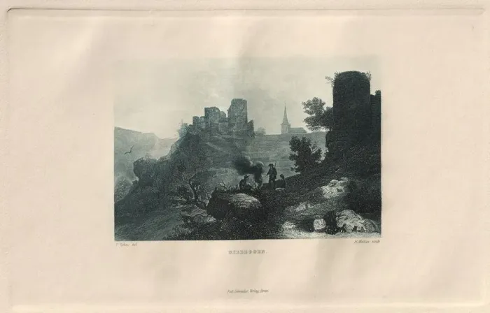 Framed Print : Das Malerische und Romantische Rheinland: Niedeggen, 1928. Creator: Henry Winkles (British Framed Print : Das Malerische und Romantische Rheinland: Niedeggen, 1928. Creator: Henry Winkles (British