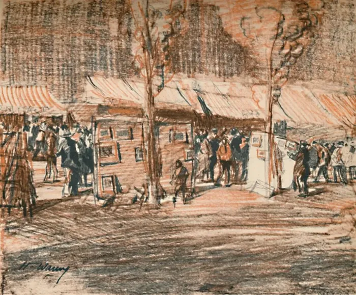 Framed Print : The Daub Fair A monstrous jumble sale, c1927, (1927). Artist: Henry Franks Waring Framed Print : The Daub Fair A monstrous jumble sale, c1927, (1927). Artist: Henry Franks Waring
