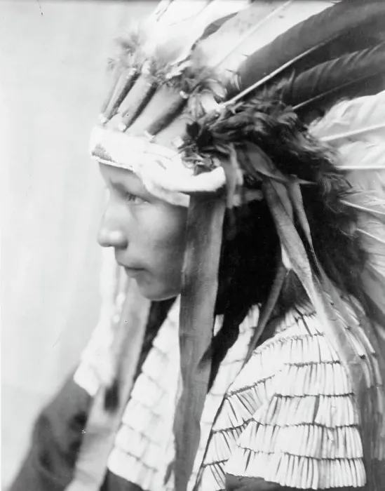 Framed Print : The Daughter of Bad Horse (profile), c1905. Creator: Edward Sheriff Curtis Framed Print : The Daughter of Bad Horse (profile), c1905. Creator: Edward Sheriff Curtis