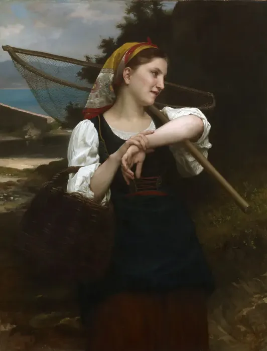 Framed Print : Daughter of Fisherman, 1872. Creator: Bouguereau, William-Adolphe (1825-1905) Framed Print : Daughter of Fisherman, 1872. Creator: Bouguereau, William-Adolphe (1825-1905)