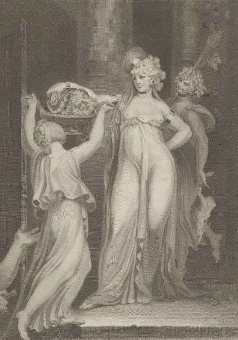 Framed Print : The Daughter of Herodias (Salome Receiving the Head of John the Baptist, Matthew 14:10-11)... 1798. Creator: Thomas Holloway Framed Print : The Daughter of Herodias (Salome Receiving the Head of John the Baptist, Matthew 14:10-11)... 1798. Creator: Thomas Holloway