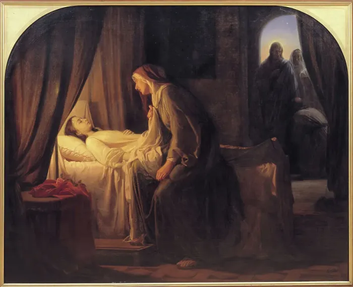 Framed Print : The Daughter of Jairus, 1863. Creator: Carl Bloch Framed Print : The Daughter of Jairus, 1863. Creator: Carl Bloch