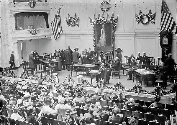 Daughters of American Revolution - Opening of Mothers Congress In Memorial Continental Hall, 1910. Creator: Harris & Ewing. Daughters of American Revolution - Opening of Mothers Congress In Memorial Continental Hall, 1910