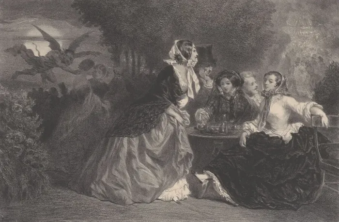Framed Print : The Daughters of the Devil (The Creature), ca. 1848-62. Creator: Celestin Nanteuil