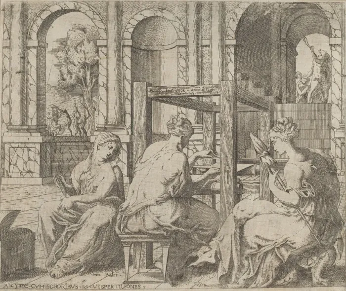 Framed Print : The Daughters of Minyas, 1545. Creator: Antonio Fantuzzi Framed Print : The Daughters of Minyas, 1545. Creator: Antonio Fantuzzi