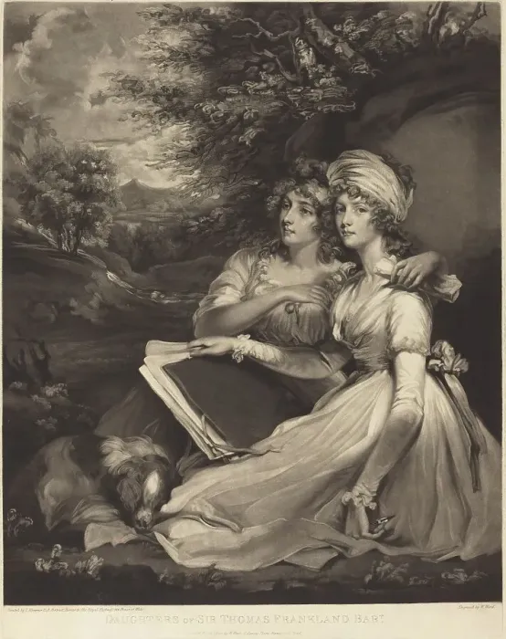Framed Print : Daughters of Sir Thomas Frankland Bart (The Sisters), 1797. Creator: William Ward Framed Print : Daughters of Sir Thomas Frankland Bart (The Sisters), 1797. Creator: William Ward