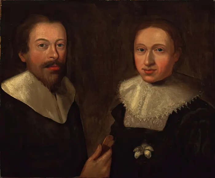 Framed Print : David Anderson, architect and his wife Jean Guild. Creator: George Jamesone Framed Print : David Anderson, architect and his wife Jean Guild. Creator: George Jamesone