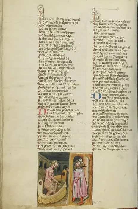 Framed Print : David and Bathsheba; Weltchronik, about 1400-1410. Creator: Unknown Framed Print : David and Bathsheba; Weltchronik, about 1400-1410. Creator: Unknown