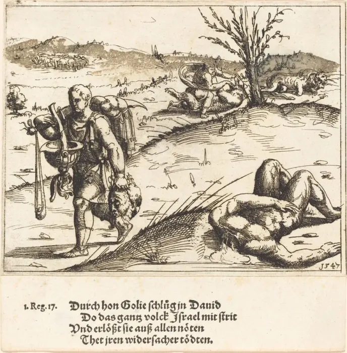 Framed Print : David Beheads Goliath, 1547. Creator: Augustin Hirschvogel Framed Print : David Beheads Goliath, 1547. Creator: Augustin Hirschvogel
