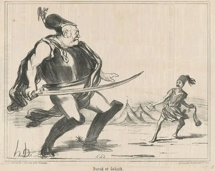 Framed Print : David et Goliath, 19th century. Creator: Honore Daumier Framed Print : David et Goliath, 19th century. Creator: Honore Daumier