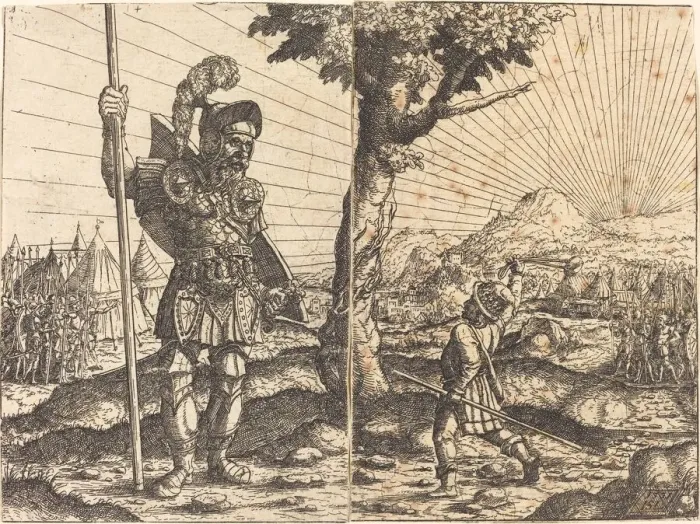 Framed Print : David and Goliath, 1551. Creator: Hans Sebald Lautensack Framed Print : David and Goliath, 1551. Creator: Hans Sebald Lautensack