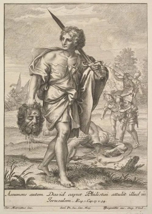 Framed Print : David with the Head of Goliath, 1705-62. Creator: Johann Georg Bergmuller Framed Print : David with the Head of Goliath, 1705-62. Creator: Johann Georg Bergmuller