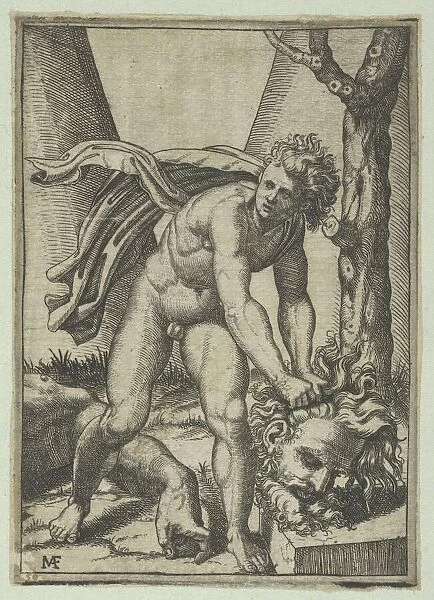 David with the head of Goliath, ca. 1515-16. Creator: Marcantonio Raimondi