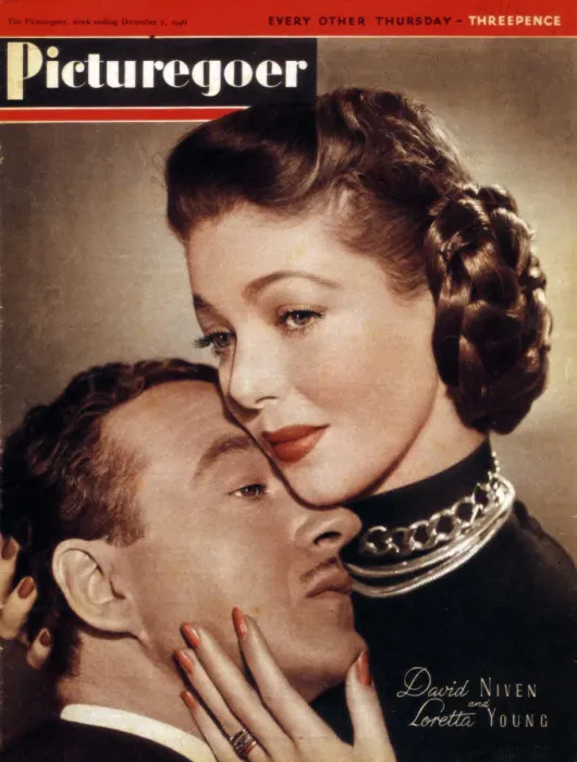 Framed Print : David Niven (1910-1983) and Loretta Young (1913-2000), actors, 1946 Framed Print : David Niven (1910-1983) and Loretta Young (1913-2000), actors, 1946