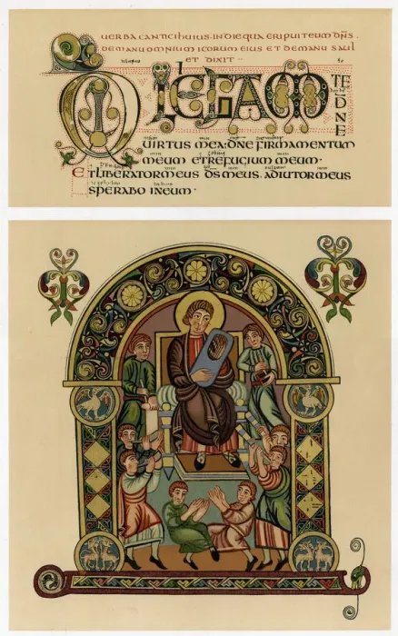 Framed Print : David playing his lyre, 725-750 AD