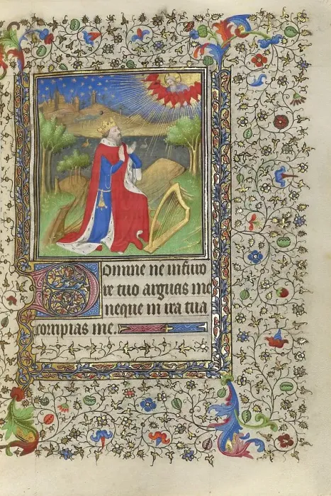 Framed Print : David in Prayer; Book of Hours, about 1415-1420. Creators: Boucicaut Master, Workshop of the Boucicaut Master Framed Print : David in Prayer; Book of Hours, about 1415-1420. Creators: Boucicaut Master, Workshop of the Boucicaut Master