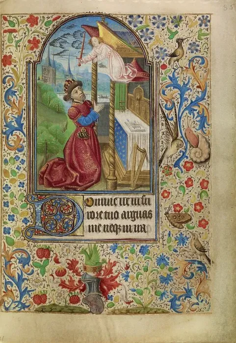 Framed Print : David in Prayer; Book of Hours, about 1466-1470. Creator: Master of Jacques of Luxembourg Framed Print : David in Prayer; Book of Hours, about 1466-1470. Creator: Master of Jacques of Luxembourg