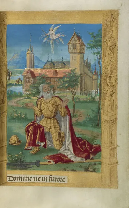 Framed Print : David in Prayer; Book of Hours, 1478. Creator: Master of Guillaume Lambert Framed Print : David in Prayer; Book of Hours, 1478. Creator: Master of Guillaume Lambert
