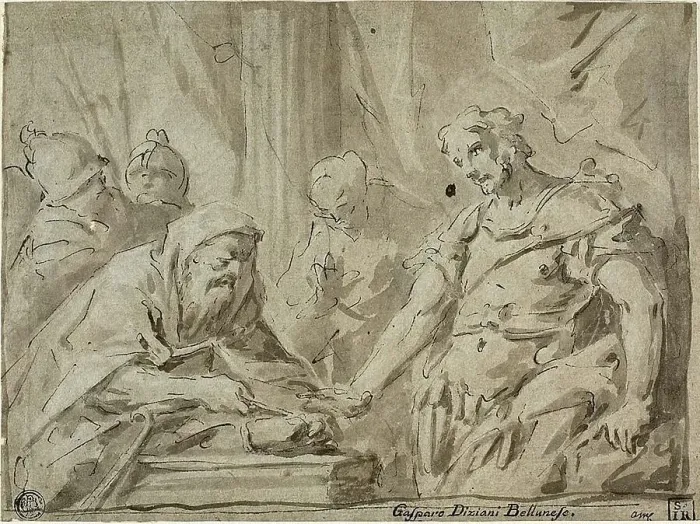 Framed Print : David Receiving the Hallowed Bread from Alchimelek, 1725 / 34. Creator: Gaspare Diziani Framed Print : David Receiving the Hallowed Bread from Alchimelek, 1725 / 34. Creator: Gaspare Diziani