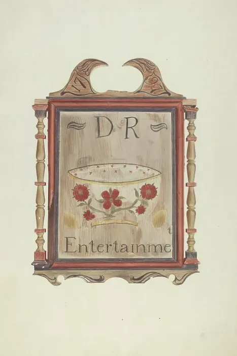 Framed Print : David Reed's Tavern Sign (recto), 1938. Creator: Frances Cohen Framed Print : David Reed's Tavern Sign (recto), 1938. Creator: Frances Cohen
